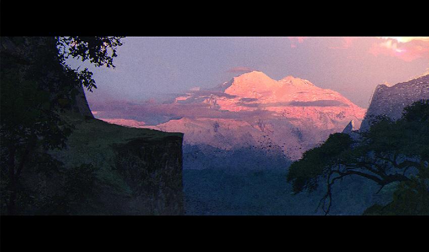 sunset on big mountains