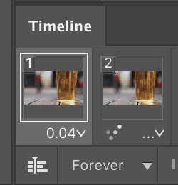 Frame in gif timeline Photoshop