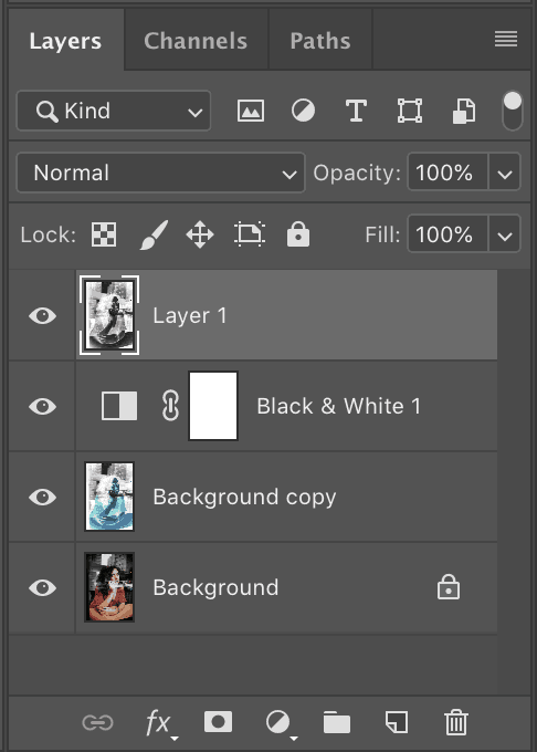New layer in layer panel adobe photoshop