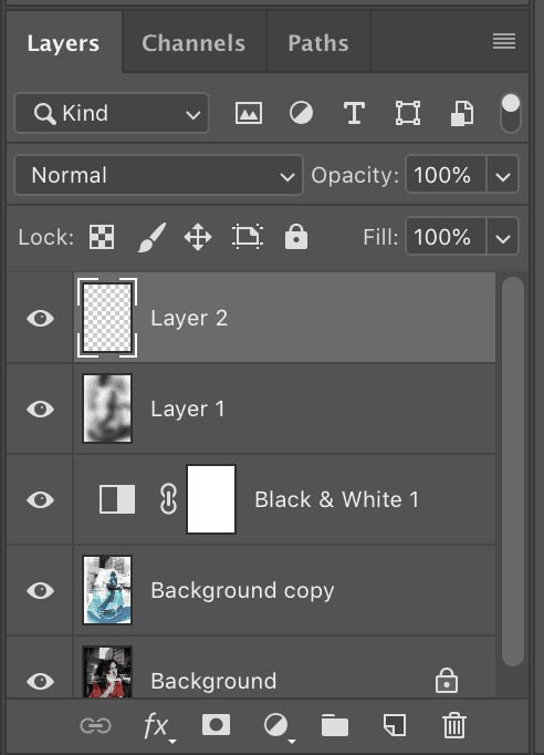 new layer in the layer panel photoshop