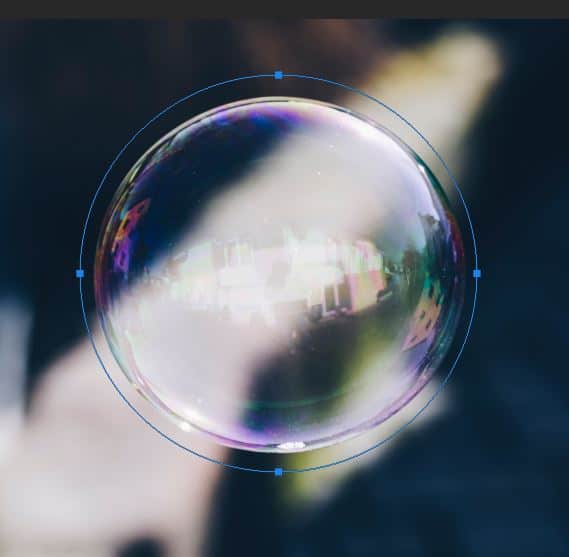 perfect circle shape around a soap bubble