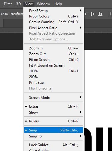 snap option in Photoshop