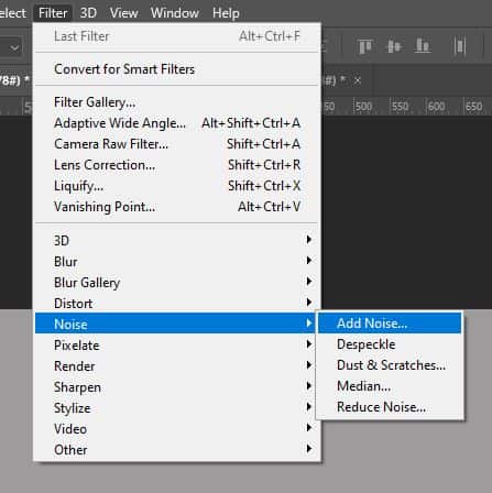 filter add noise in photoshop