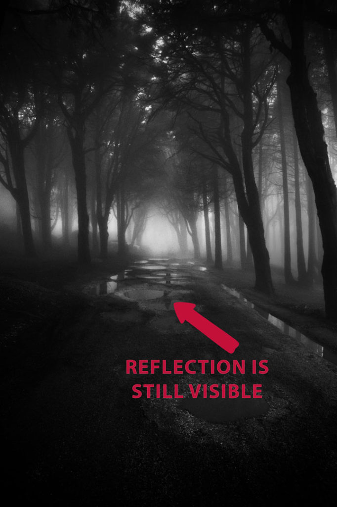 the reflection is still visible