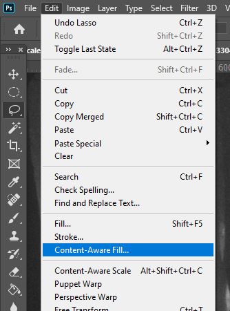 content-aware fill option 
photoshop