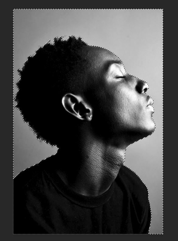 black man portrait in photoshop