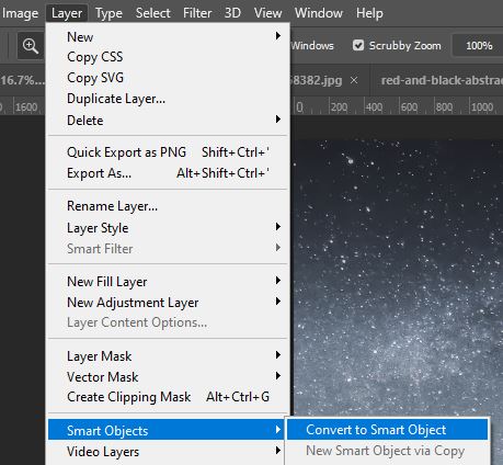 photoshop convert to smart object