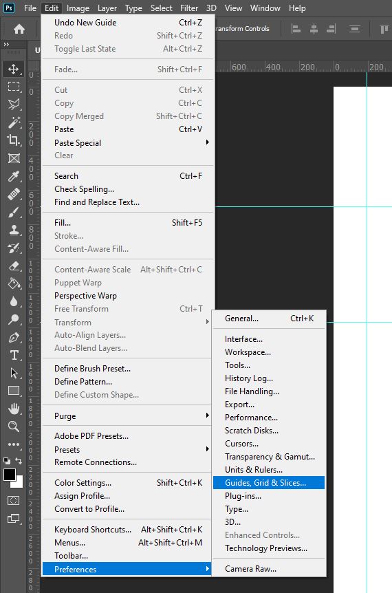 photoshop grid and guides