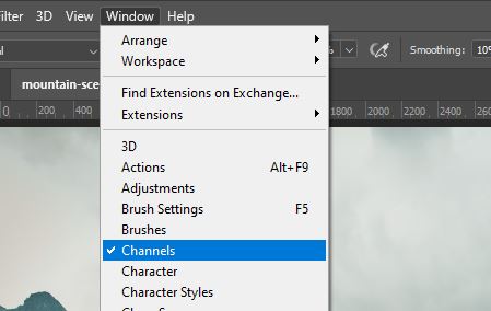 Photoshop show channels window