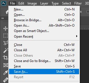 save as photoshop