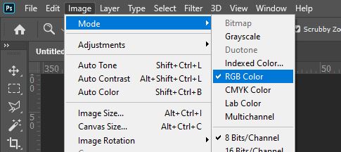 RGB mode image photoshop