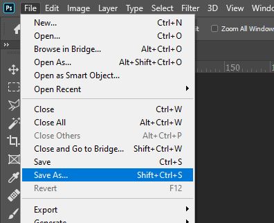 save as photoshop