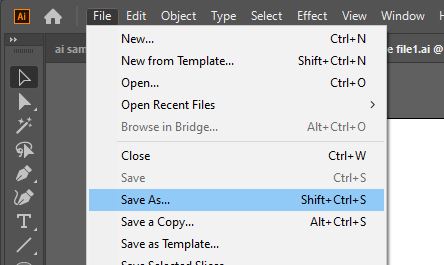 save as in illustrator
