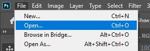open new file photoshop