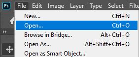 open new file photoshop