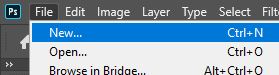 create new document photoshop