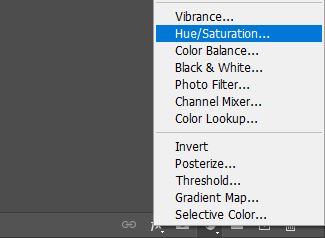 hue/saturation adjustment layer in photoshop