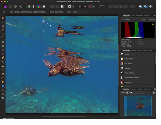 (Affinity Photo’s interface – image credit to Podfeet Podcasts)