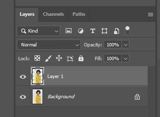 layer panel photoshop with two layers