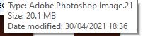 photoshop file information