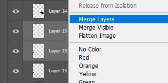 photoshop layers panel merge layers