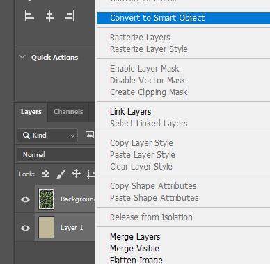 right-click convert to smart object photoshop
