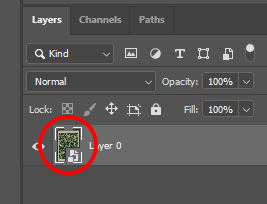 Smart layer in layer panel Photoshop
