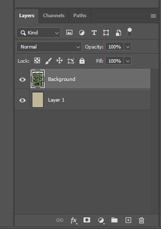 background layer selected in photoshop
