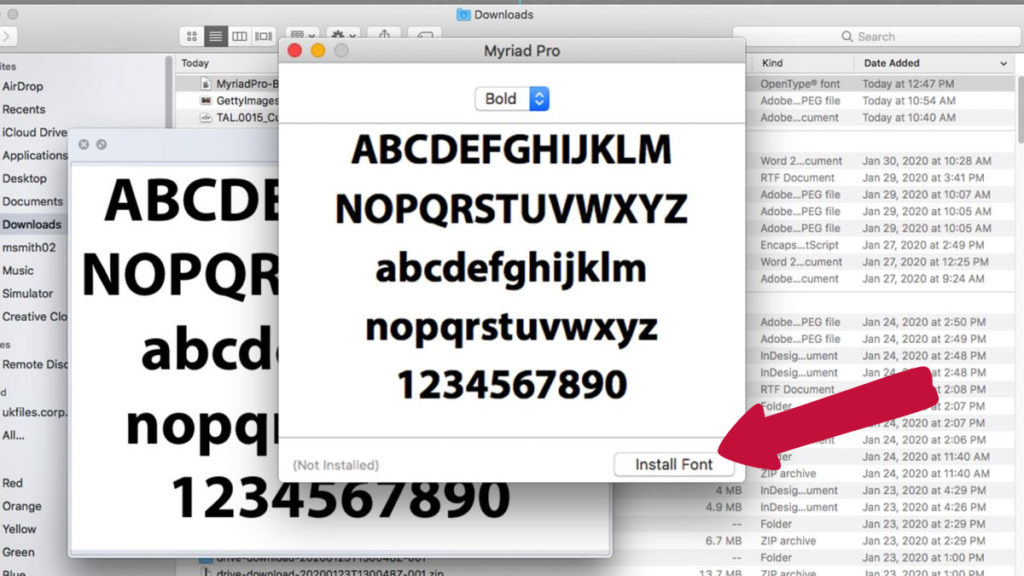 install new font mac